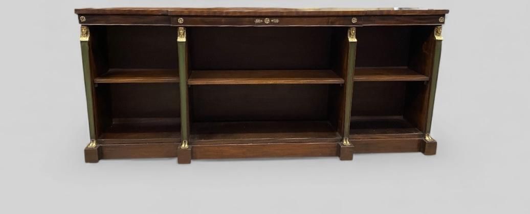 Mahogany Bookcase Neo Classical Egyptian Revival Style photo buy