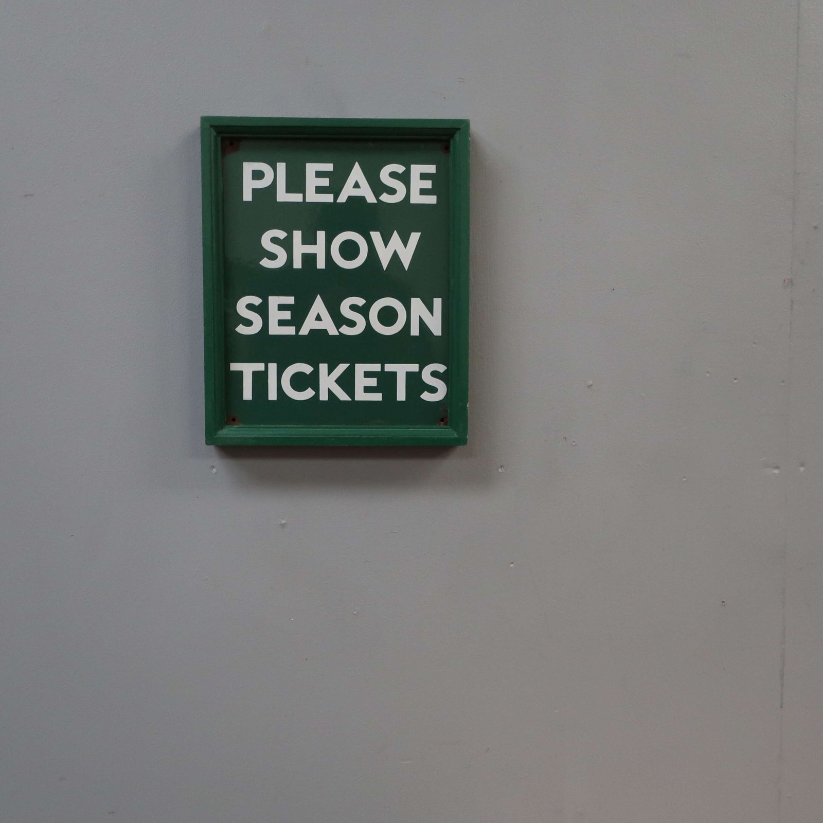 Season Tickets ~ Southern Railway Enamel Sign C1930 photo Home Decor