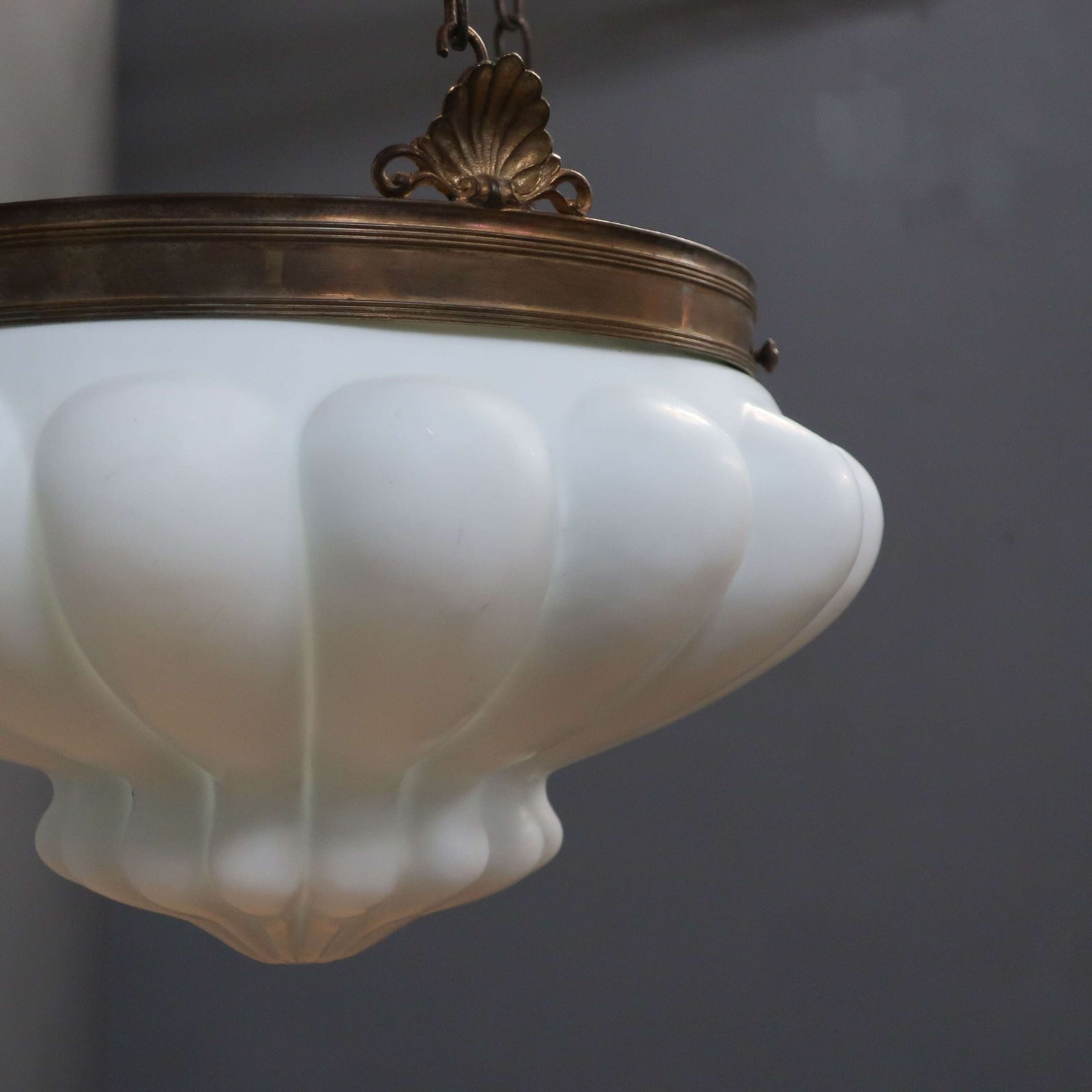 Opaline Plafonnier Ceiling Bowl Light C1890 photo furniture