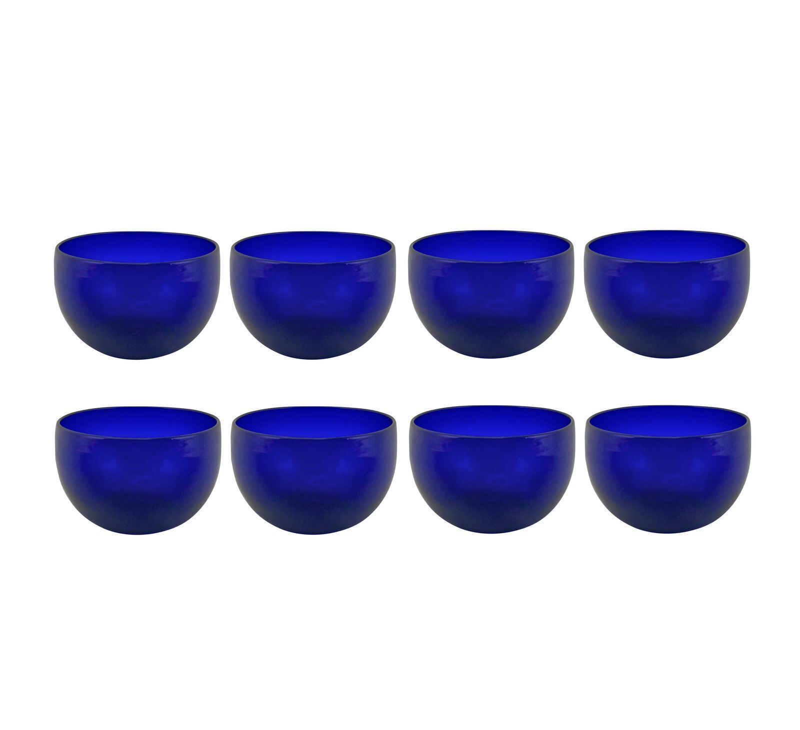 A Set Of Eight XIX Century Bristol Blue Finger Bowls