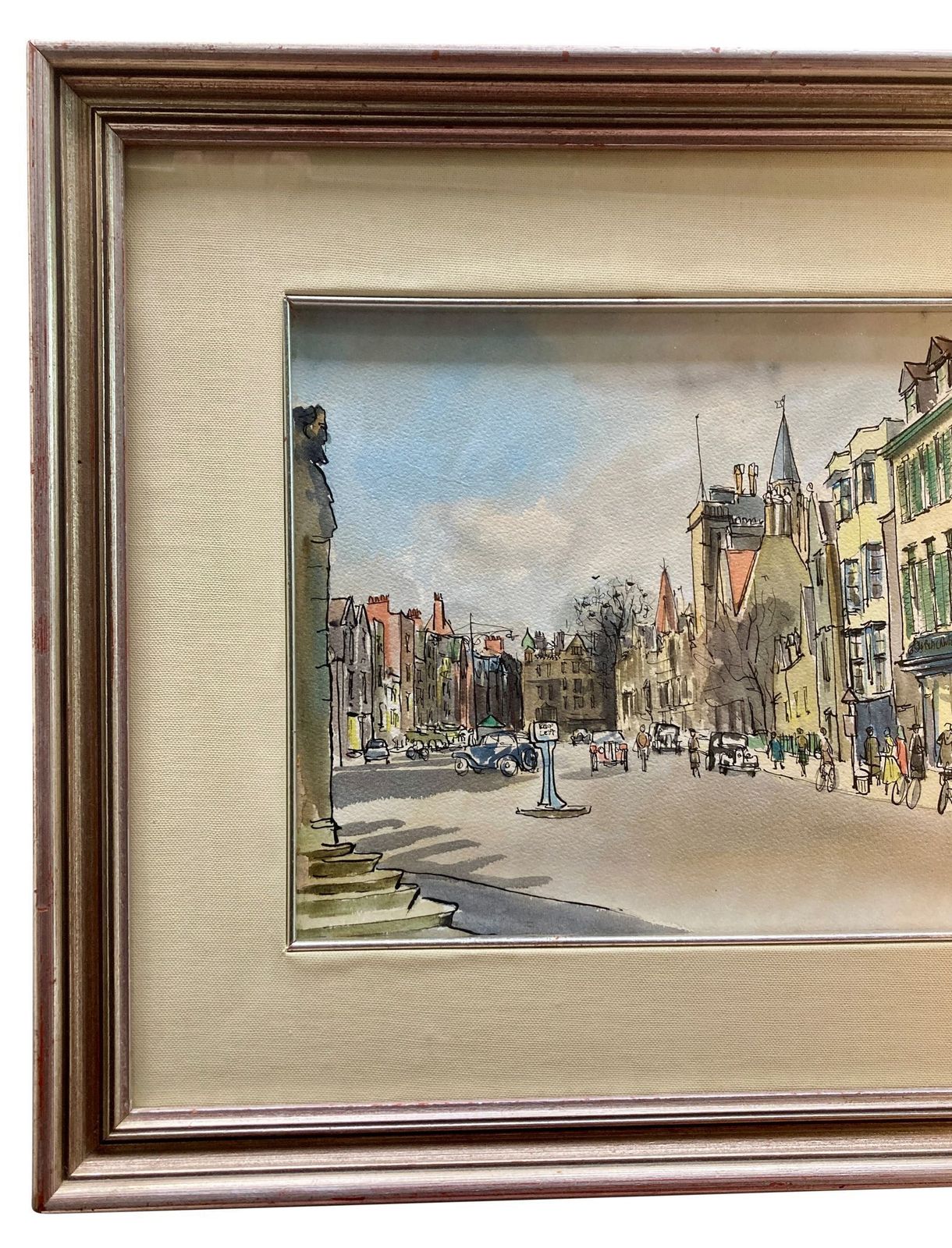 A Framed Ink & Watercolour Of Broad Steet, Oxford photo furniture