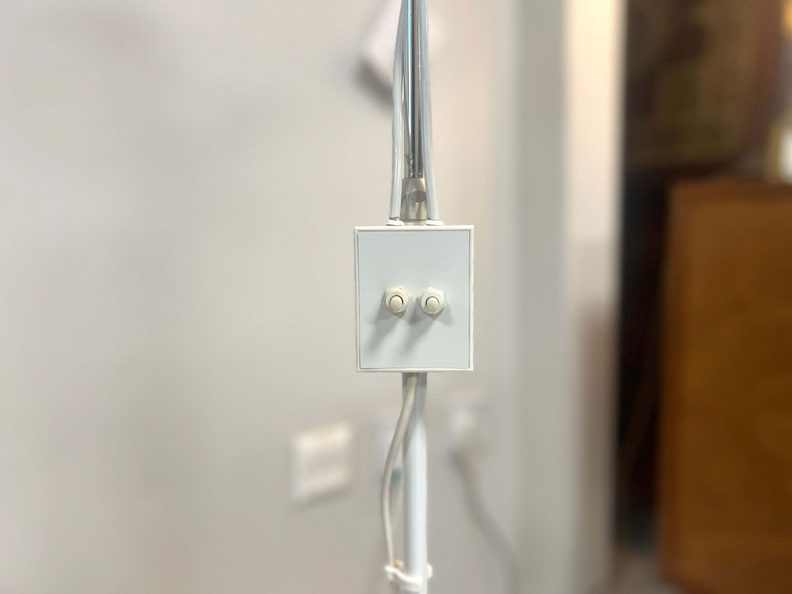 Terence Conran For Habitat, White And Chrome Twin Spotlight Floor Lamp photo buy