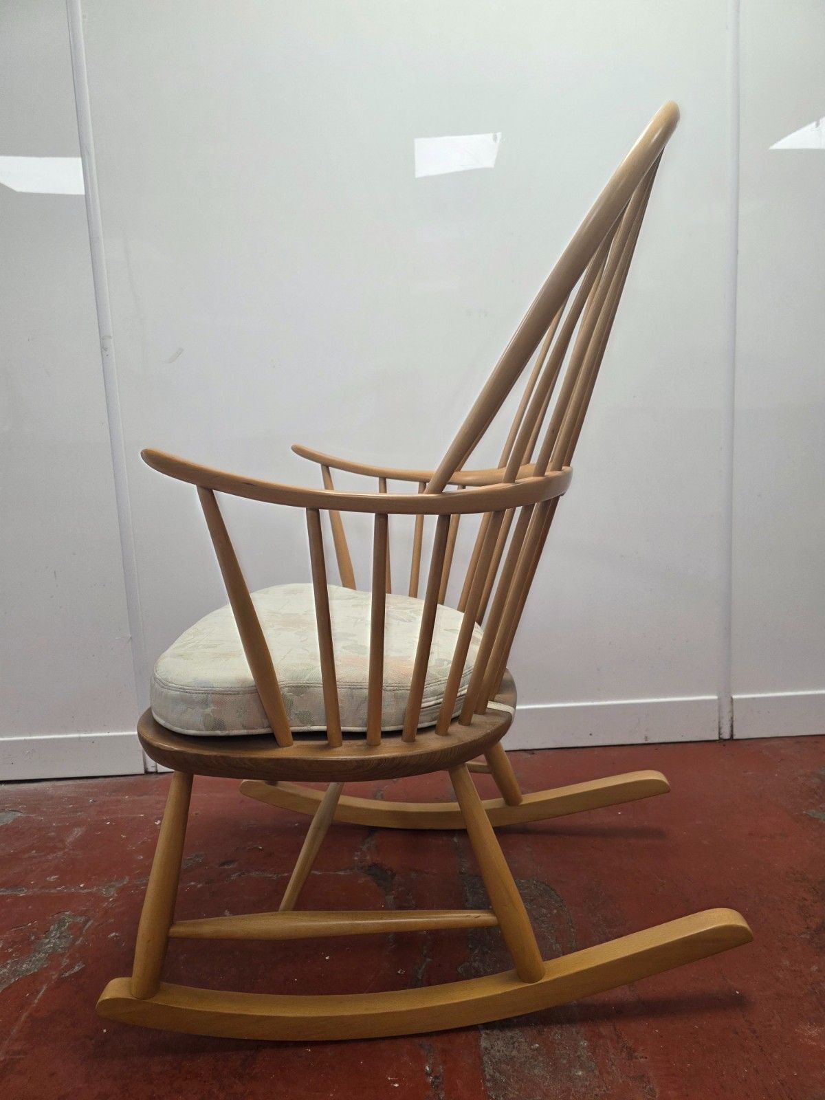 photo furniture Blonde Ercol Chair Makers Rocking Chair With Original Cushion