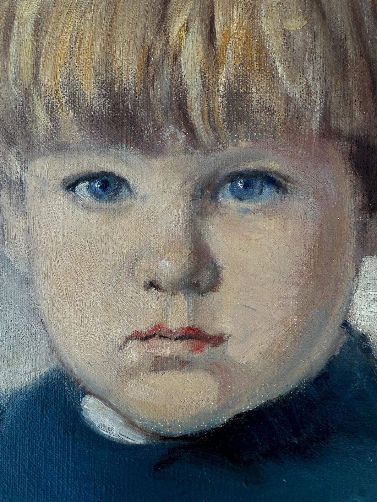 Bernard Leemker – Portret Van Een Jongen Met Teddybeer, Olieverf Op Doek, 1984 photo Kunst