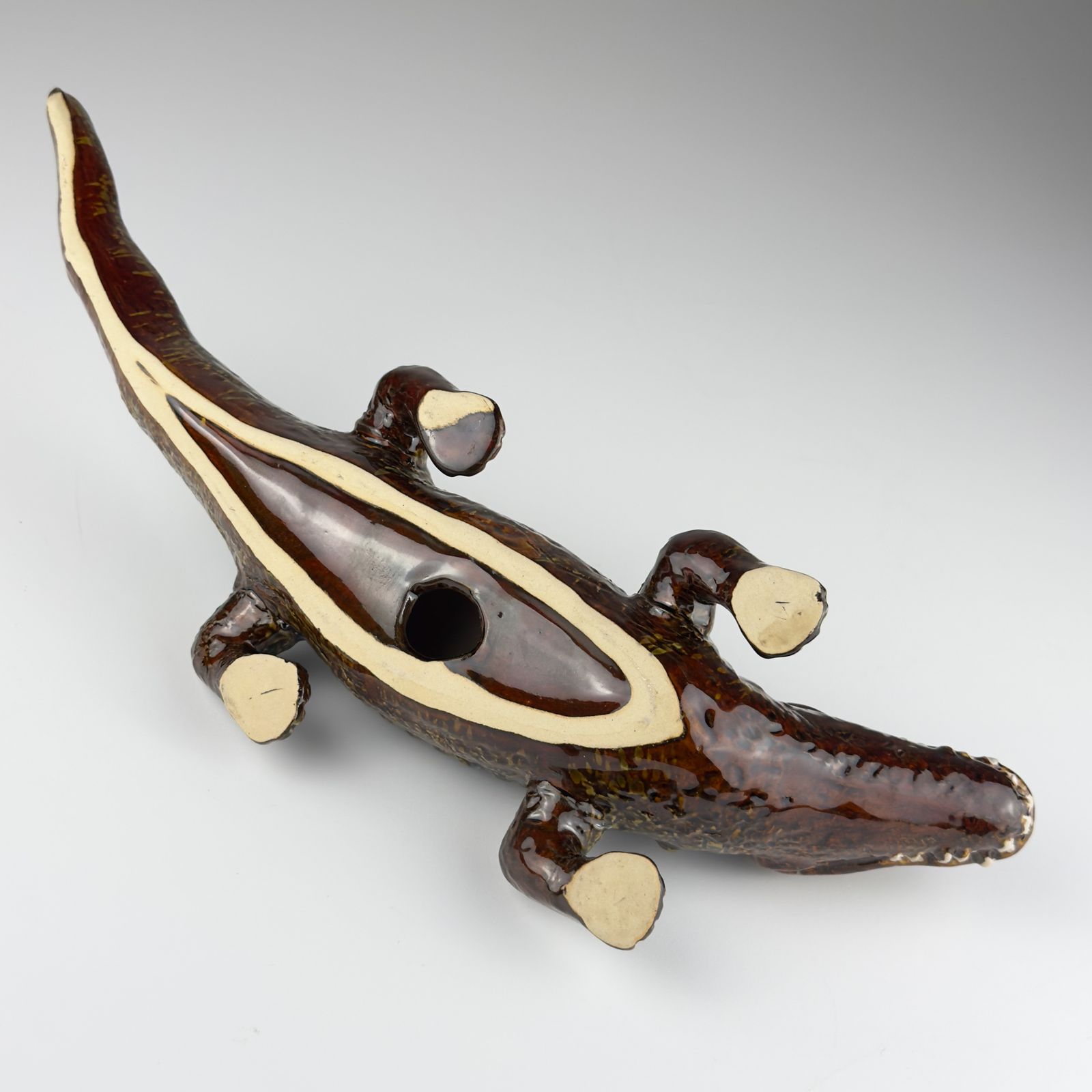Vintage Ceramic Sculpture Of Crocodile From Bassano, Italy 1980s photo 460.0