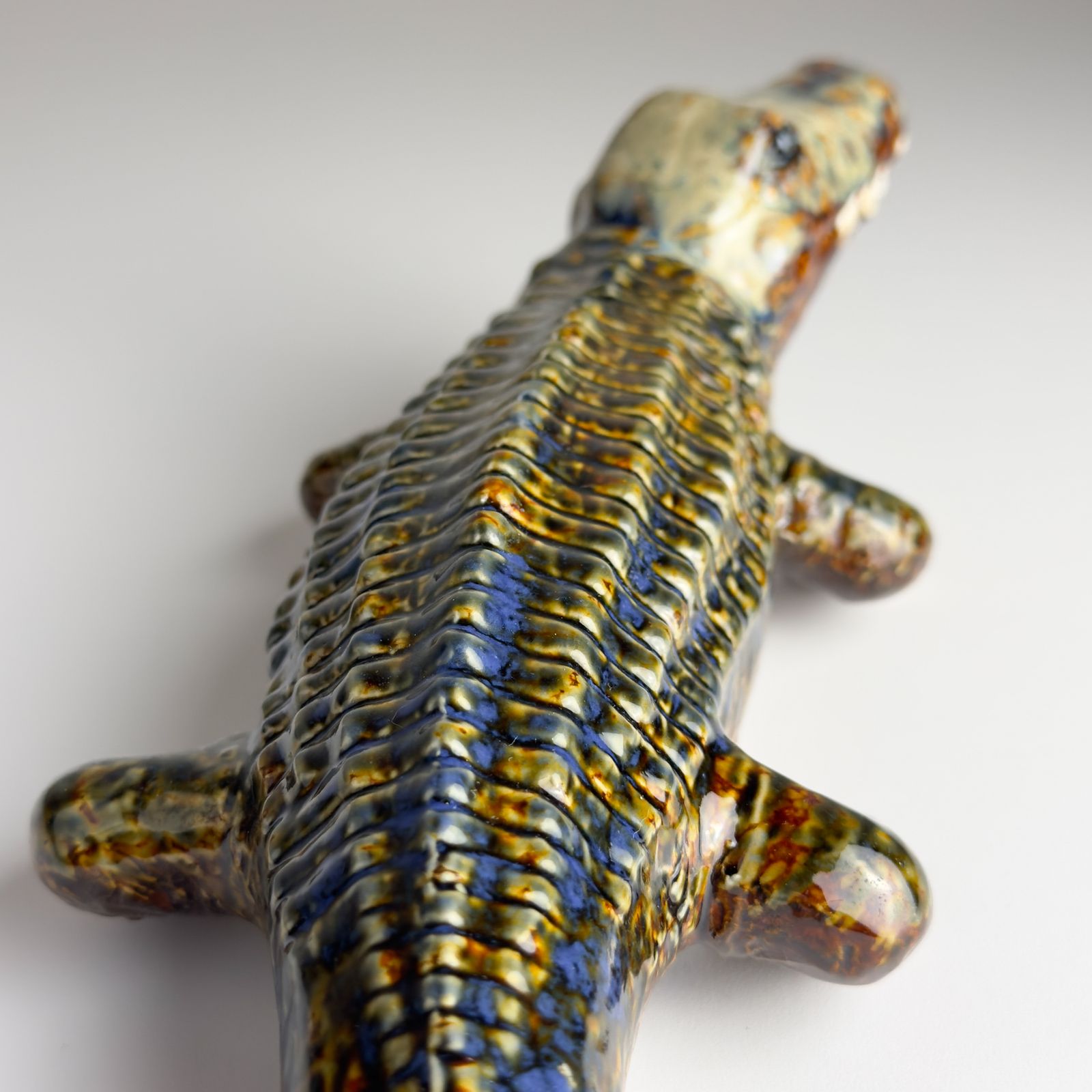 photo furniture Vintage Ceramic Sculpture Of Crocodile From Bassano, Italy 1980s