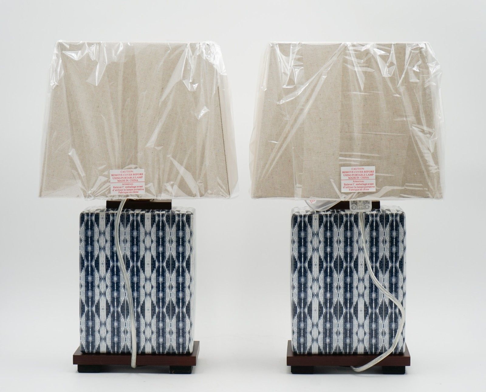 Pair Of Ralph Lauren Ex Display Ceramic Blue Table Lamps Including Shades (1/1) photo Lighting