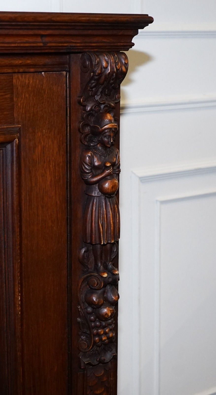19th Century Renaissance Style French Carved Walnut Cabinet With Shelves photo vinterior
