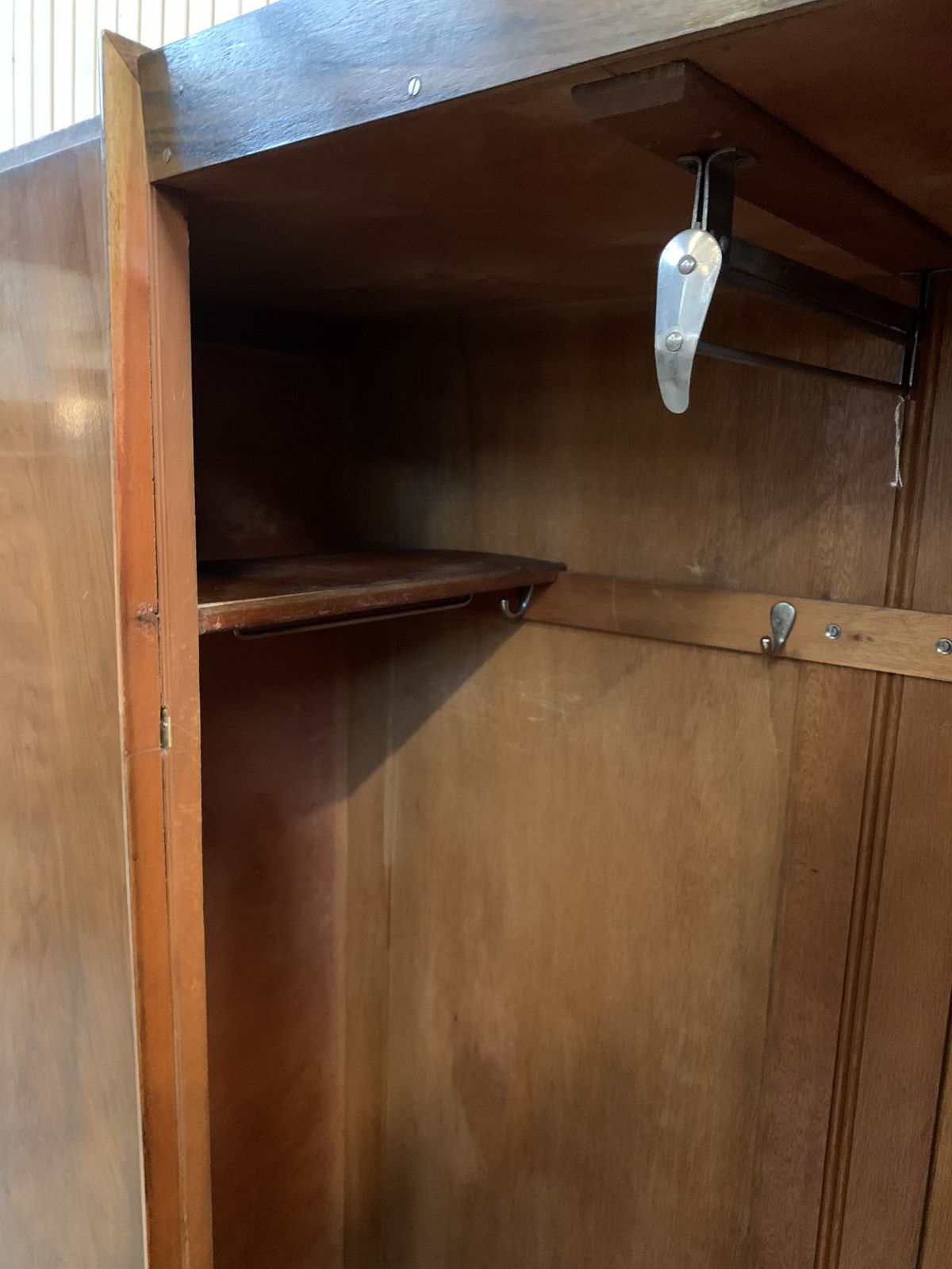 photo furniture Walnut Veneered Wardrobe In Art Deco Style, Featuring A Single  