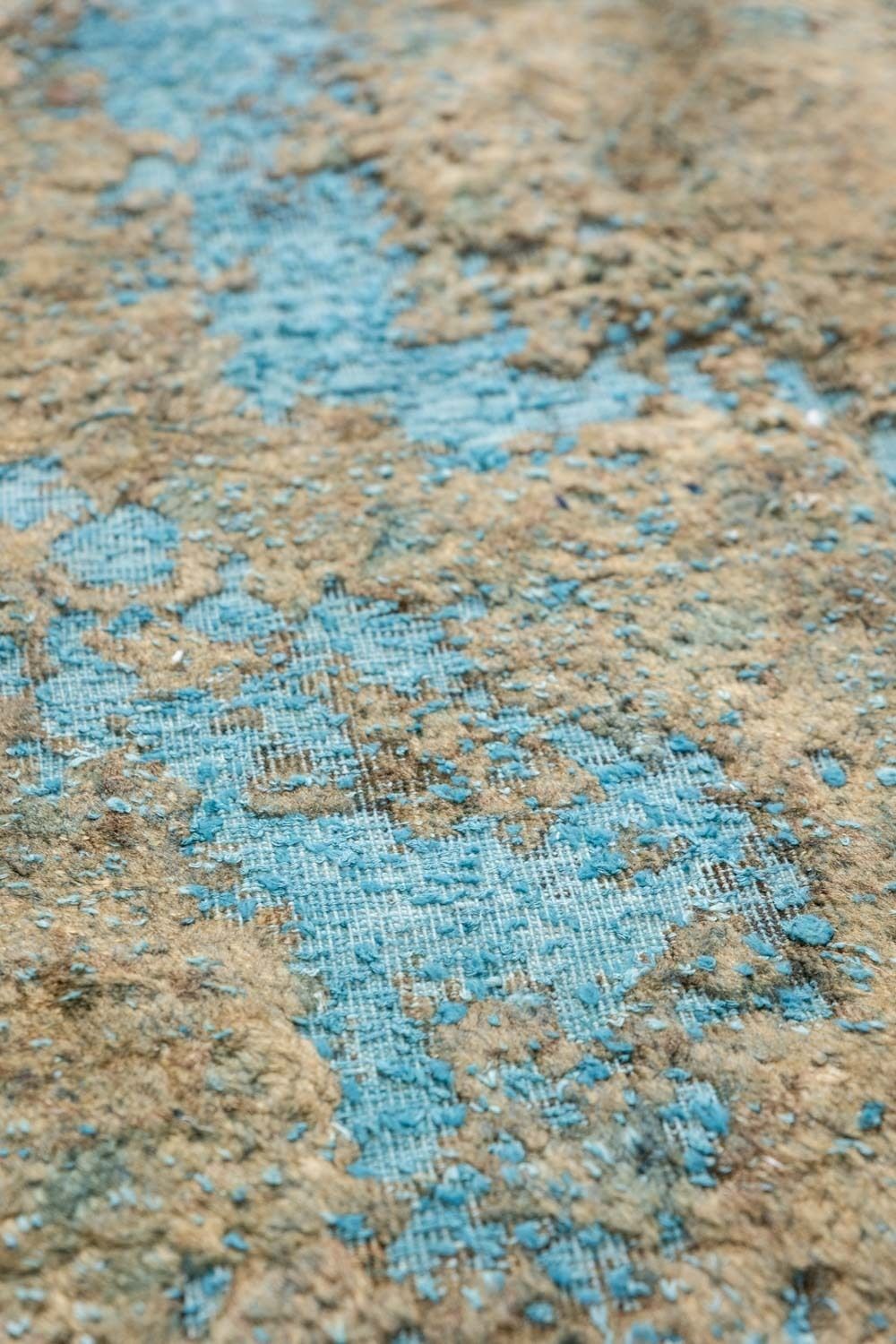 Rectangular Wool Rug With A Light Blue Background. Contemporary. photo furniture