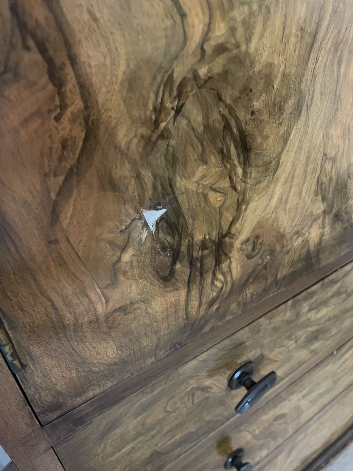 Walnut Veneer Chest Of Drawers photo furniture