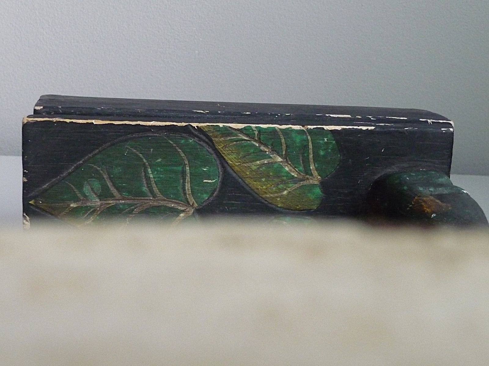 Art Antique Scandinavian Handmade Painted Wooden Box photo