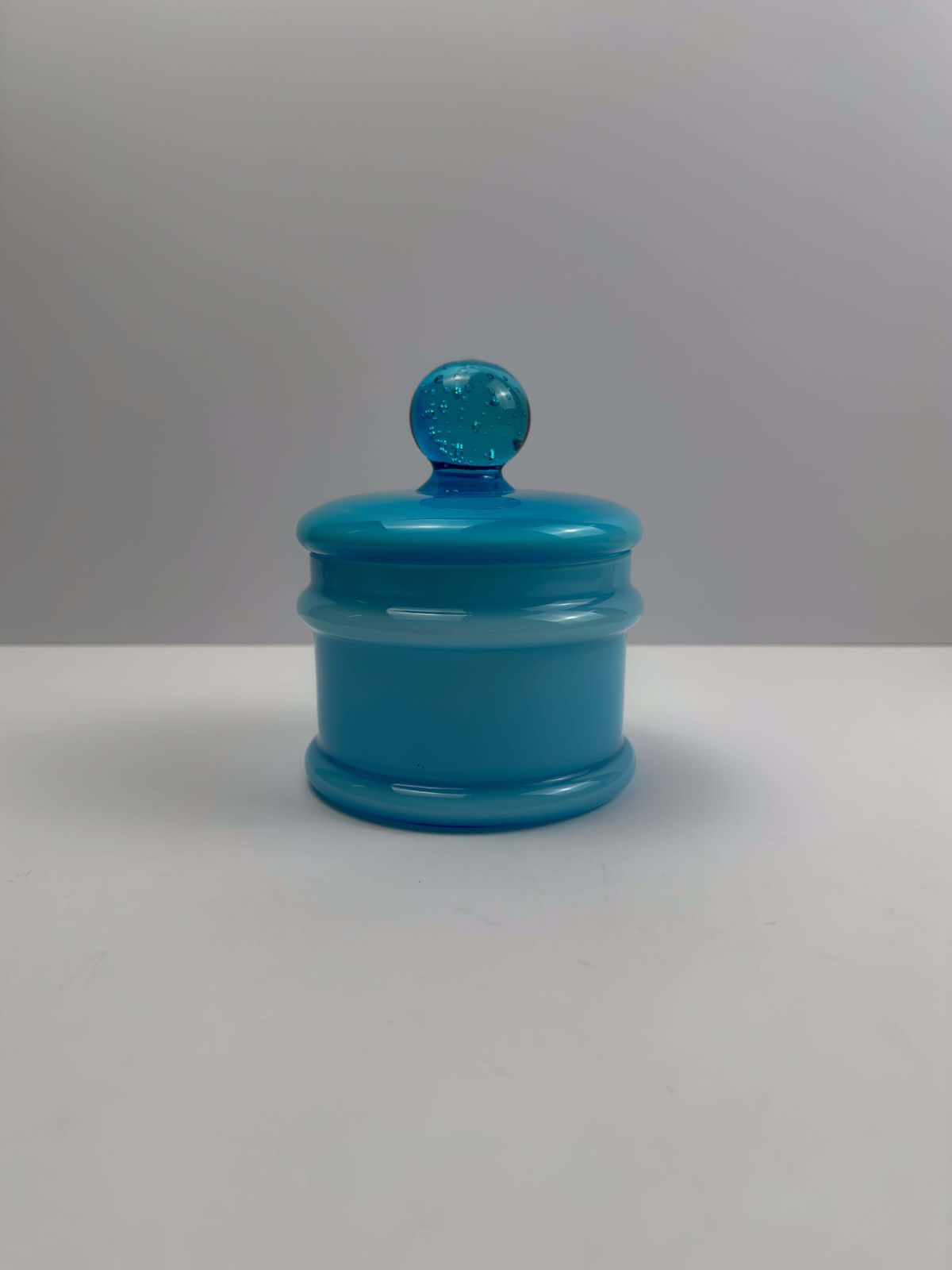 photo furniture Cased Pale Blue Empoli Glass Apothecary Jar By Carlo Moretti, Italy, 1960s