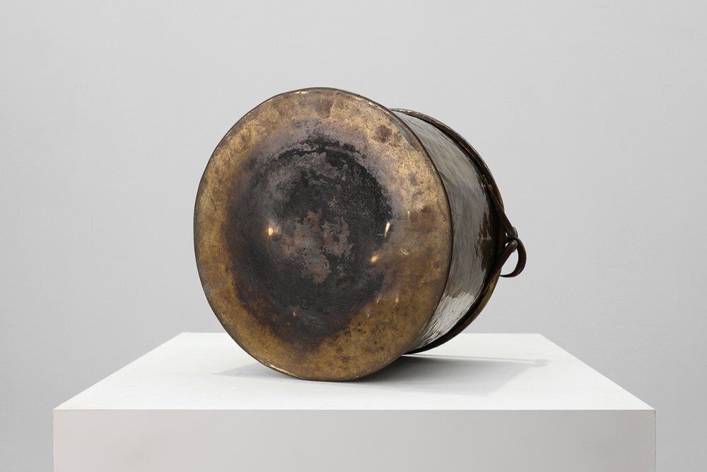 Home Decor Large Antique 19th Century Hand Hammered Copper Kettle, France photo