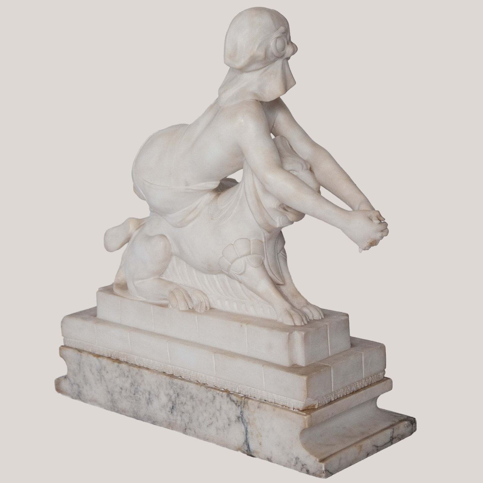 Vrouwenfiguur Op Mythisch Wezen – Gesigneerd C. Cipriani photo for sale