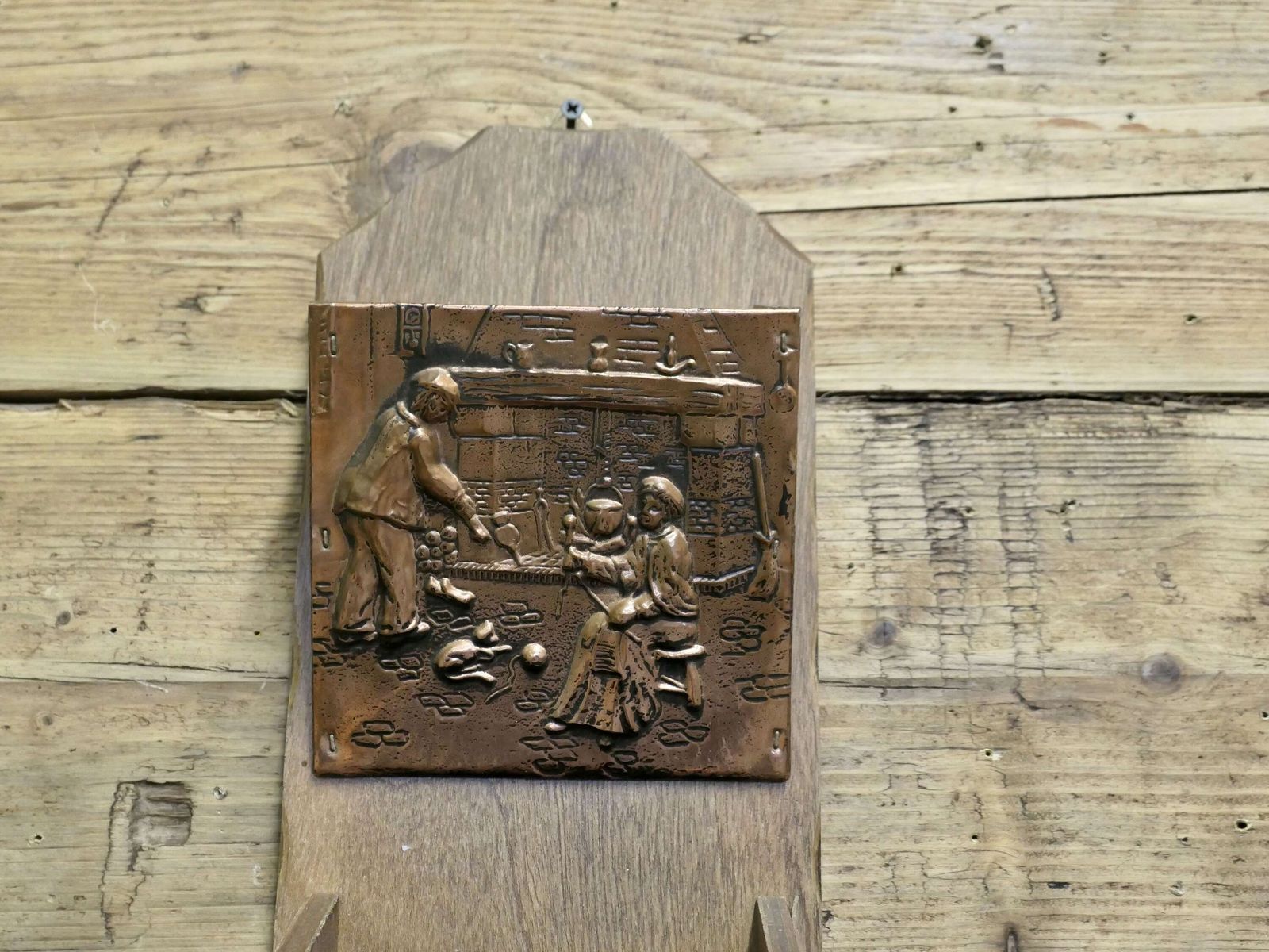 French Arts And Crafts, Copper Wall Hanging Letter Rack photo vinterior