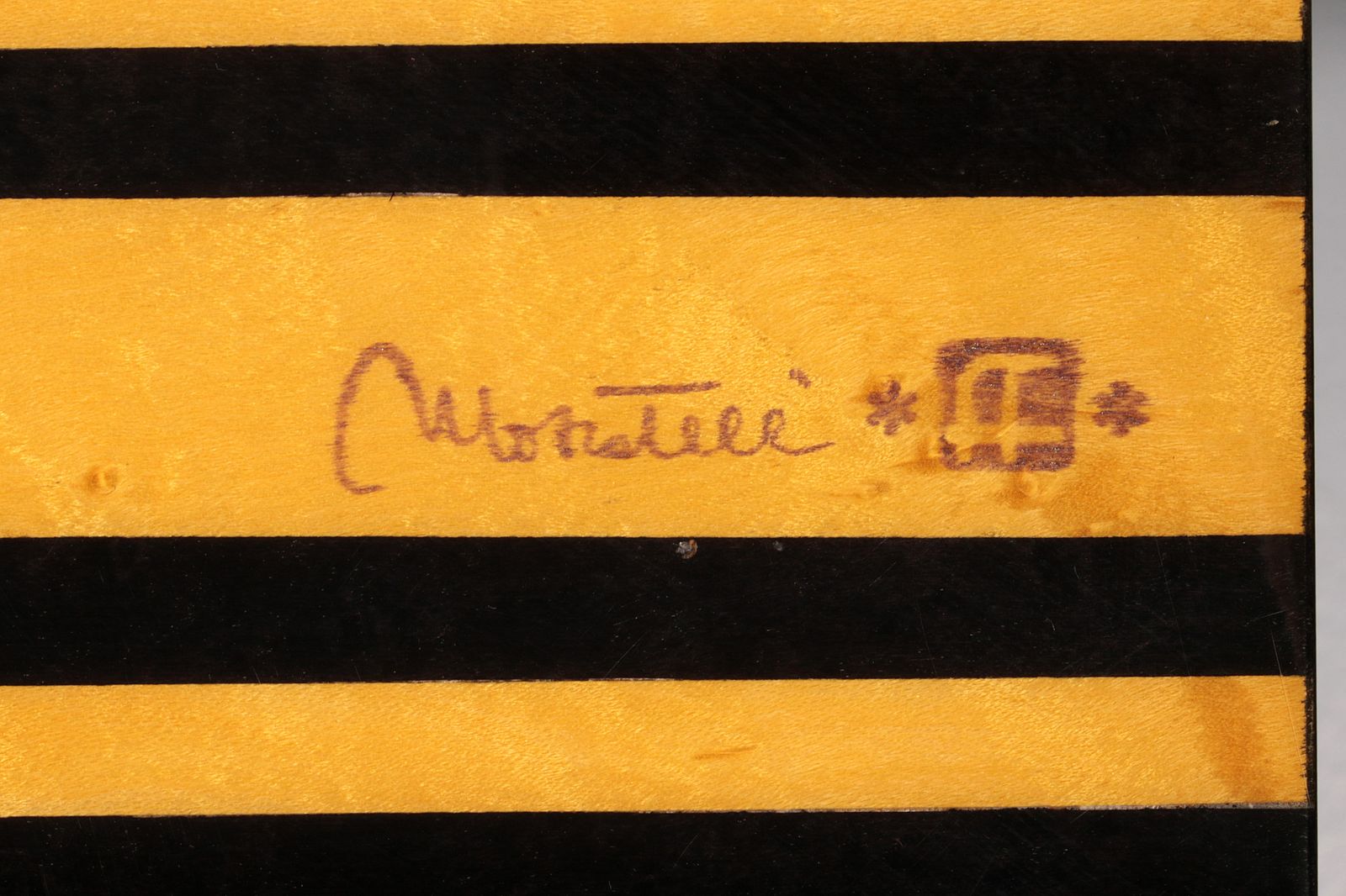 photo for sale 1980s Italian Coffee Table In Black And Yellow Lacquered Wood.