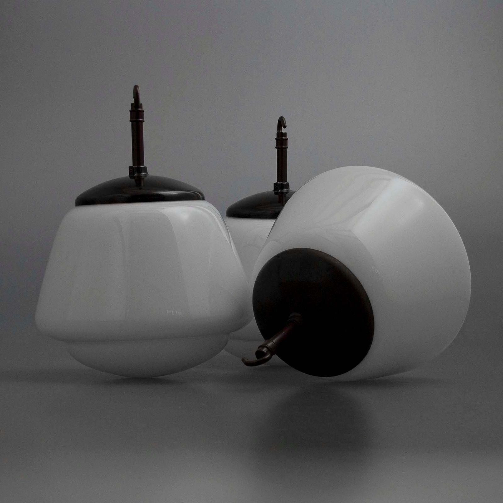 Tiered Opaline Pendant Light photo for sale