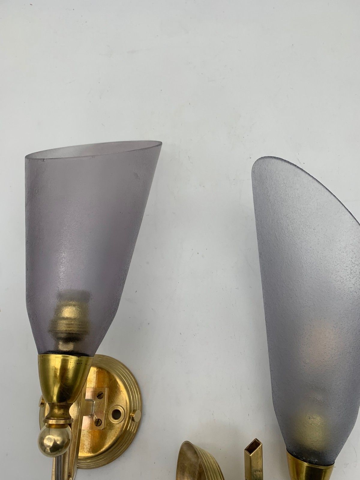 Pair Of Vintage Glass Sconces Made In Italy Attributed To Seguso 1950 photo Lighting