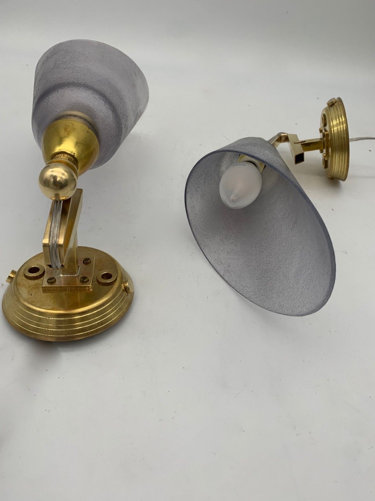 Pair Of Vintage Glass Sconces Made In Italy Attributed To Seguso 1950 photo 1364.0