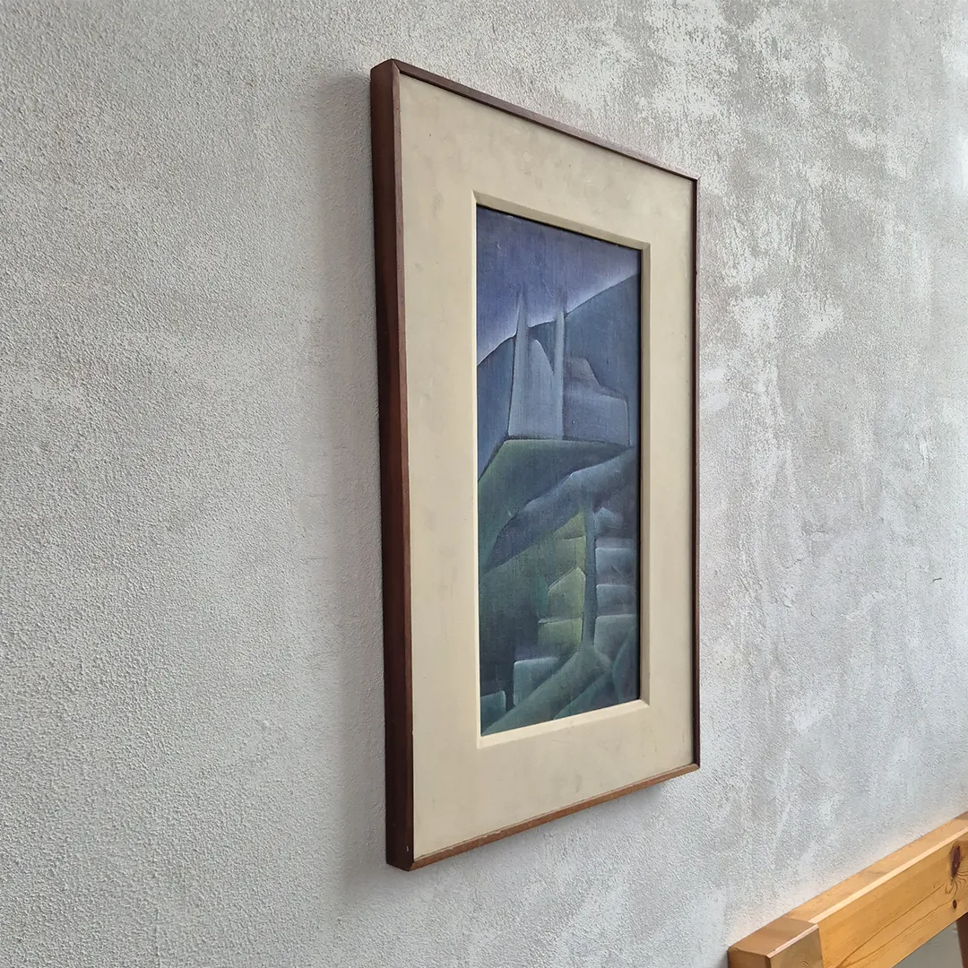 1972 Mid Century Abstract Painting By Carlos Bracher: Brazilian Brutalist Style photo for sale