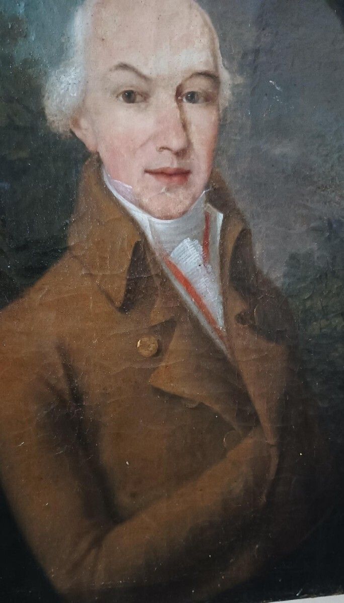 Antique Gentile Man Portrait Painting Late 18th Century photo buy