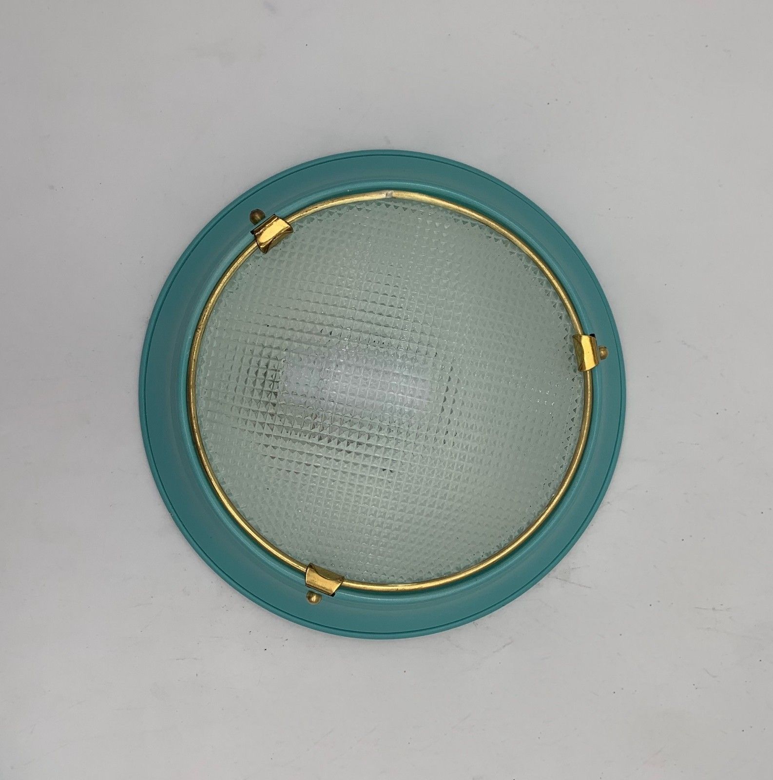 Pair Ceiling Lights  Applique  Attributed Fontana Arte Vintage Italy Sea Blue photo furniture