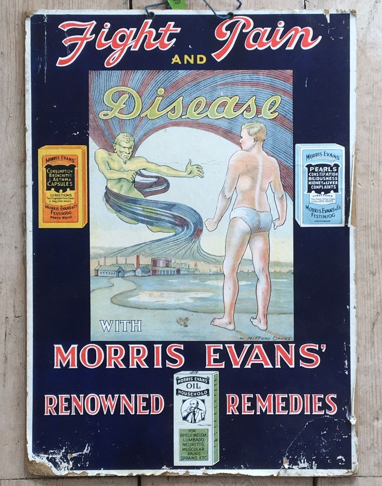 Early 20th Century Advertising Shop Display Morris Evans Oil