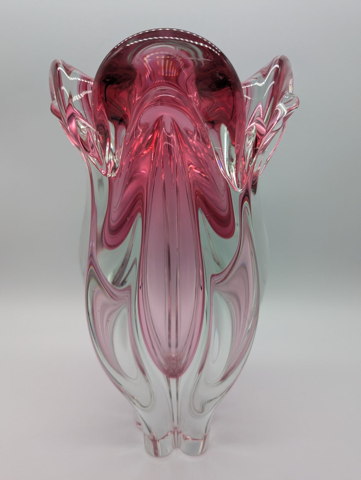 photo furniture Large Josef Hospodka Pink Sommerso Vase, Chřibská Glassworks, 1960s (27 Cm, 3.6 Kg)