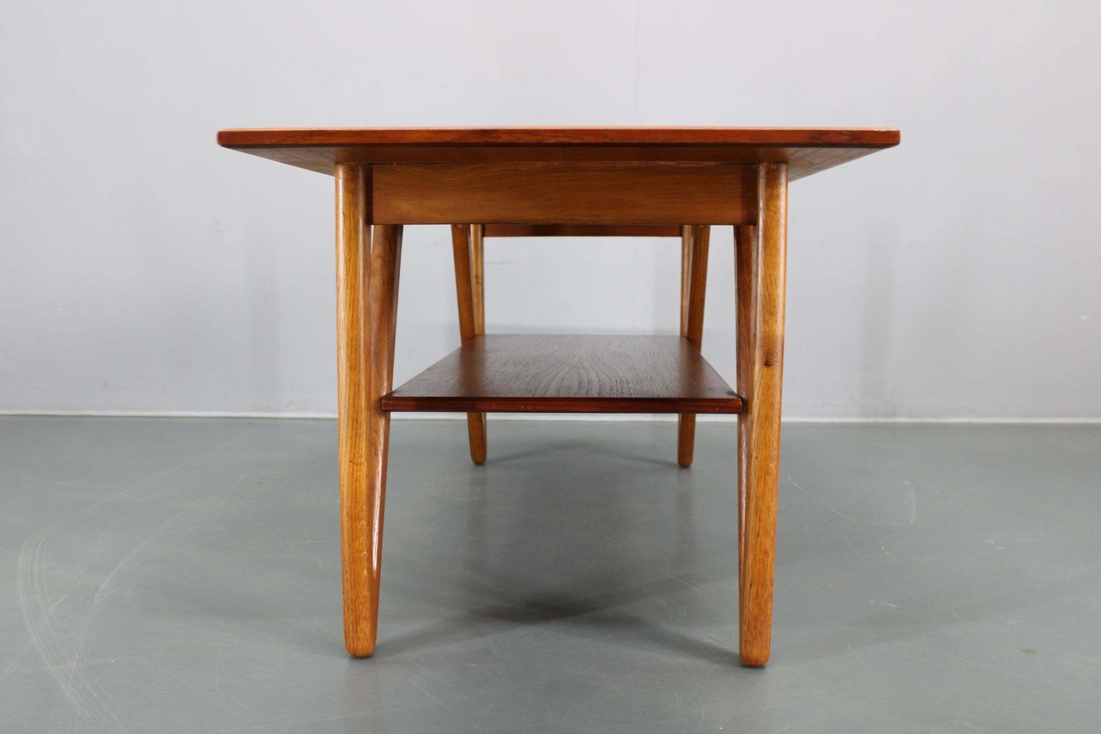 701.0 1960s Danish Coffee Table In Teak And Oak, Restored Scandinavian Modern Design photo