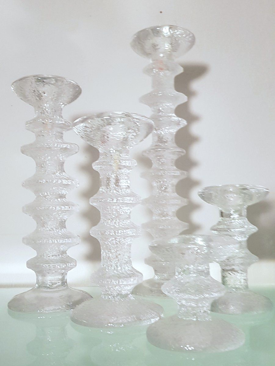 Finnish Festivo Glass Candleholders By Timo Sarpaneva For Iittala, Set Of 5 photo furniture
