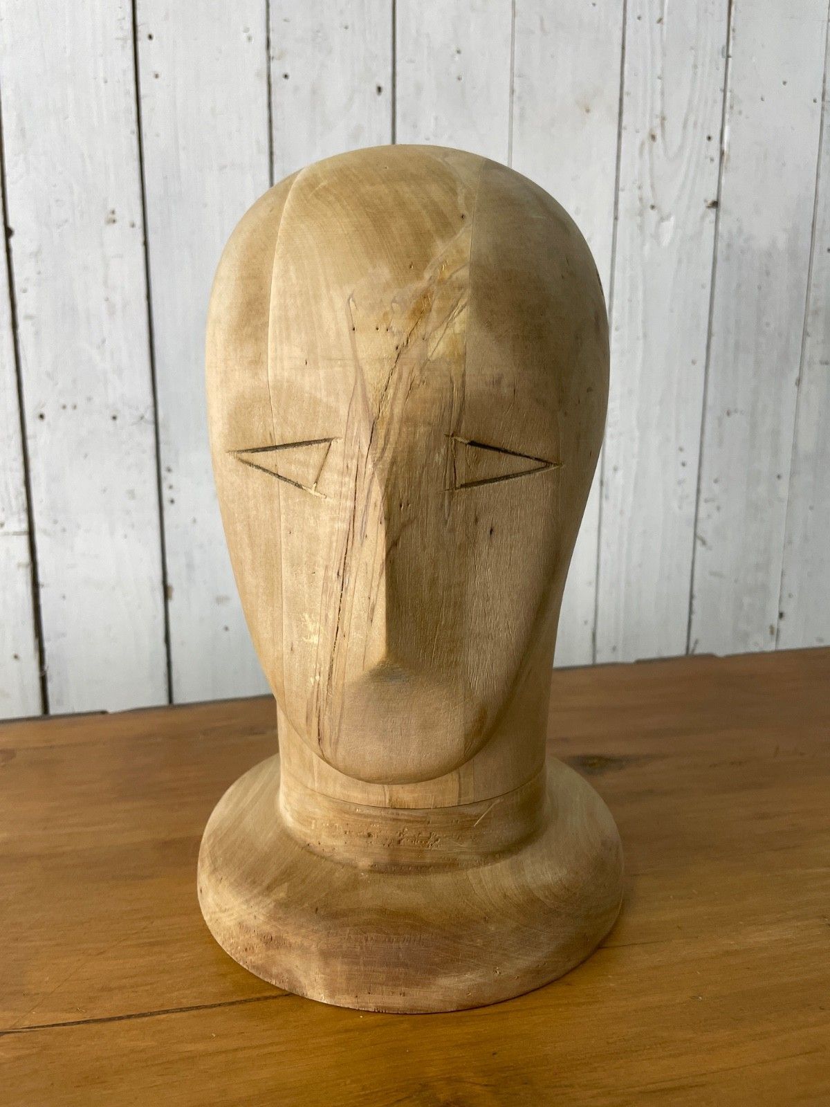 Vtg Milliners Head Hat Block Shop Display Lay French Curio Mannequin Wig Stand photo for sale
