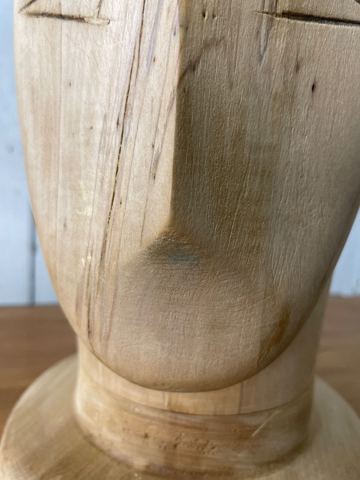 photo vintage Vtg Milliners Head Hat Block Shop Display Lay French Curio Mannequin Wig Stand