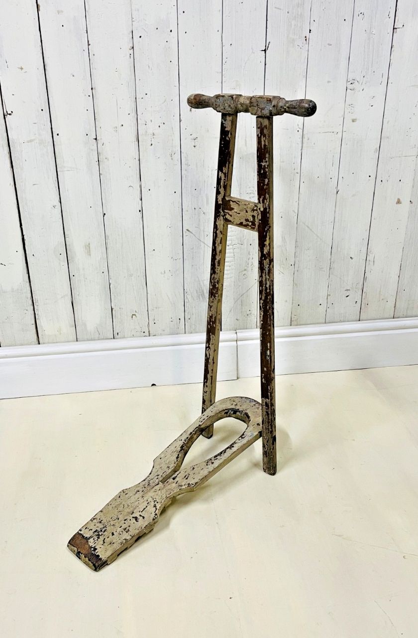 Antique Victorian Country House Boot Jack Puller  Painted Patina Welly Folk Art
