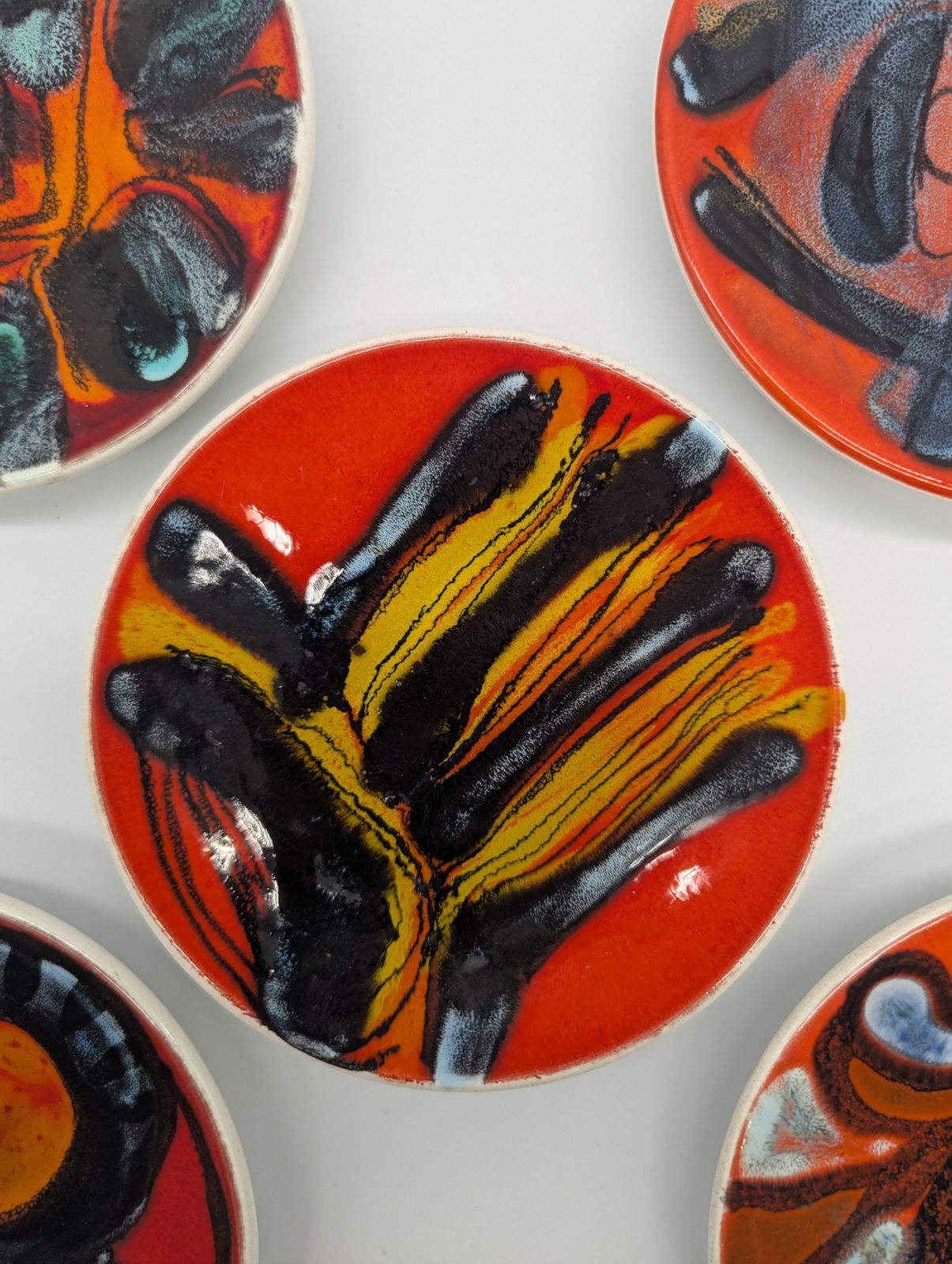 Set Of 5 Poole Pottery ‘Delphis’ Pin Dishes – Shape 49 – 1960s – From A Single Collection photo vintage