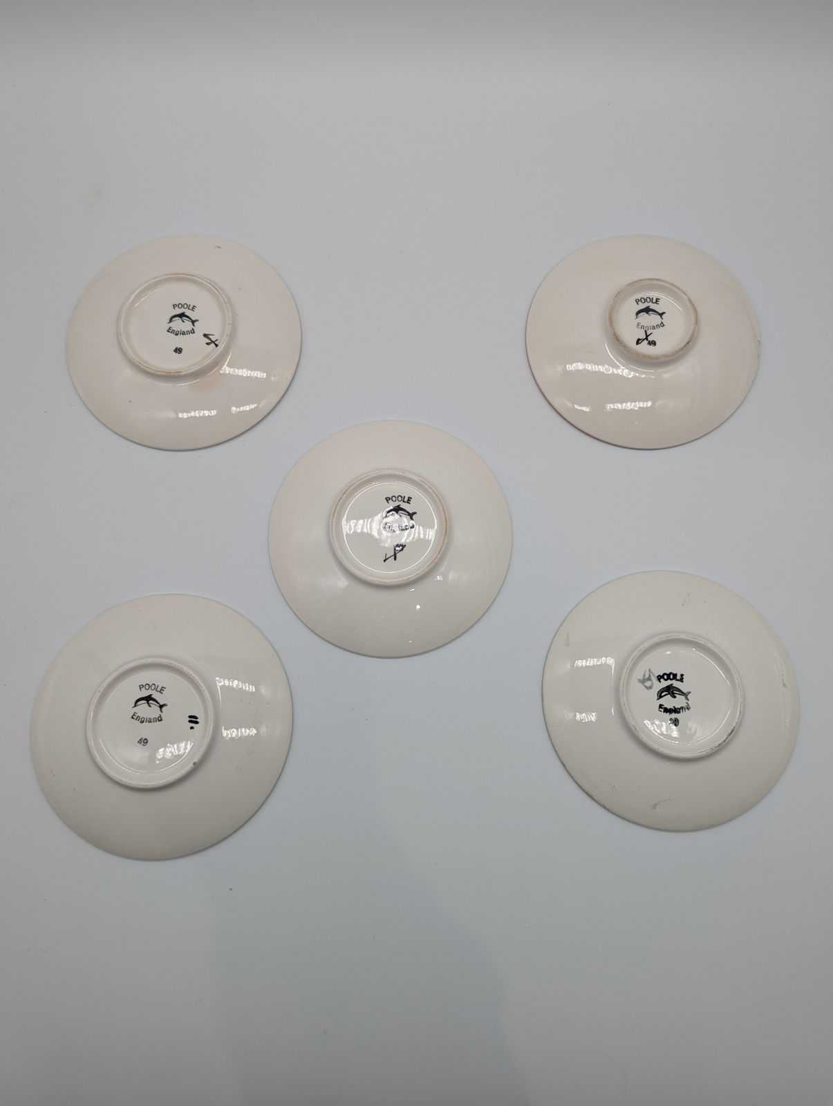 Home Decor Set Of 5 Poole Pottery ‘Delphis’ Pin Dishes – Shape 49 – 1960s – From A Single Collection photo