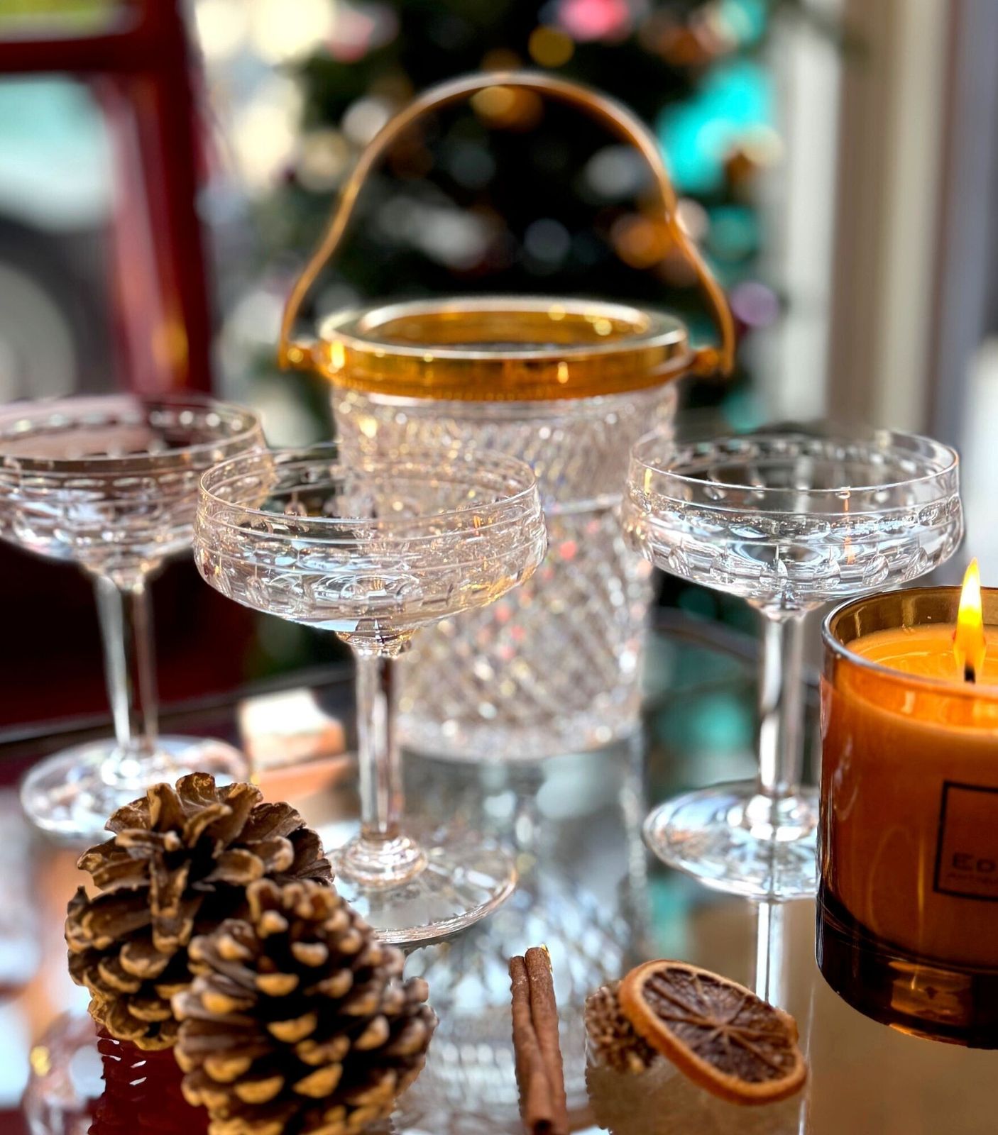 A Set Of Six 1940s Val Saint Lambert "Cordoba" Crystal Cocktail / Champagne Coupes photo Home Decor