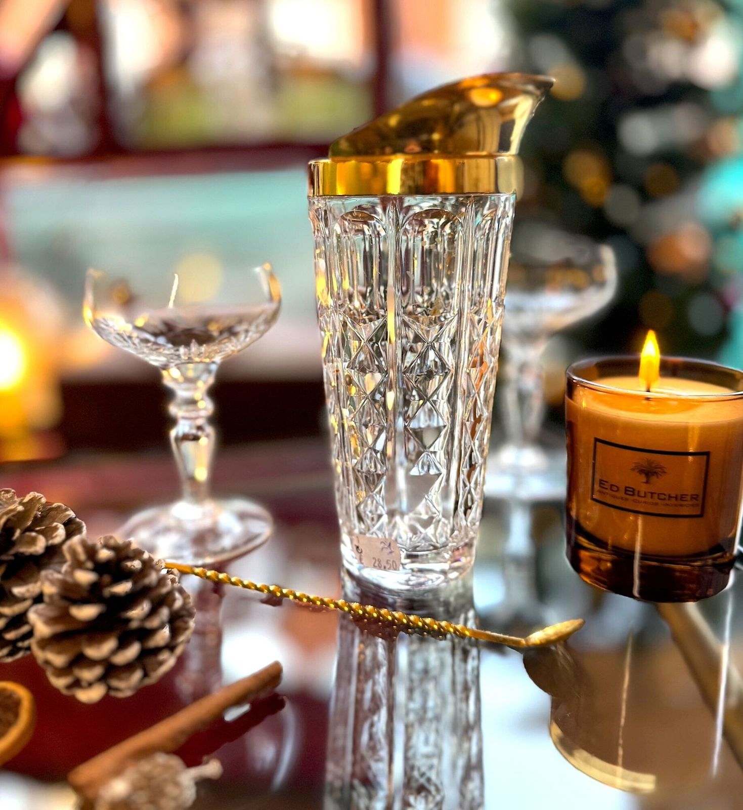A 1950s Val Saint Lambert Crystal And Gold Plated Cocktail Jug photo furniture