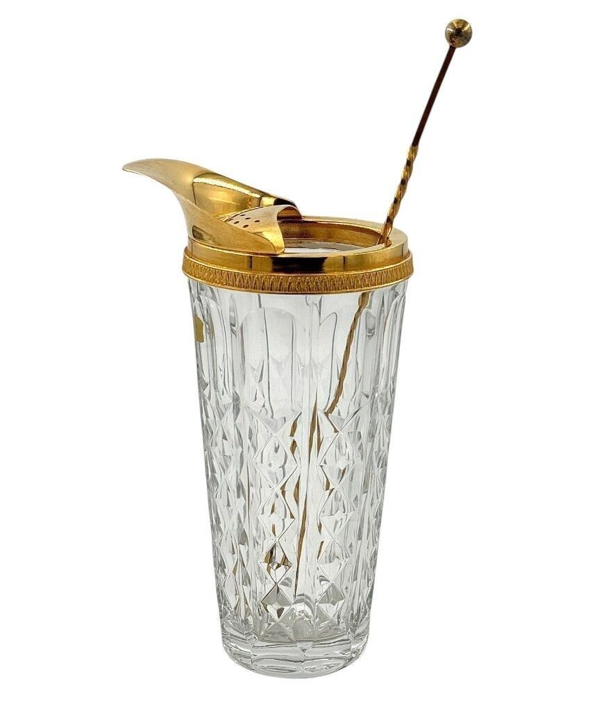 495.0 A 1950s Val Saint Lambert Crystal And Gold Plated Cocktail Jug photo