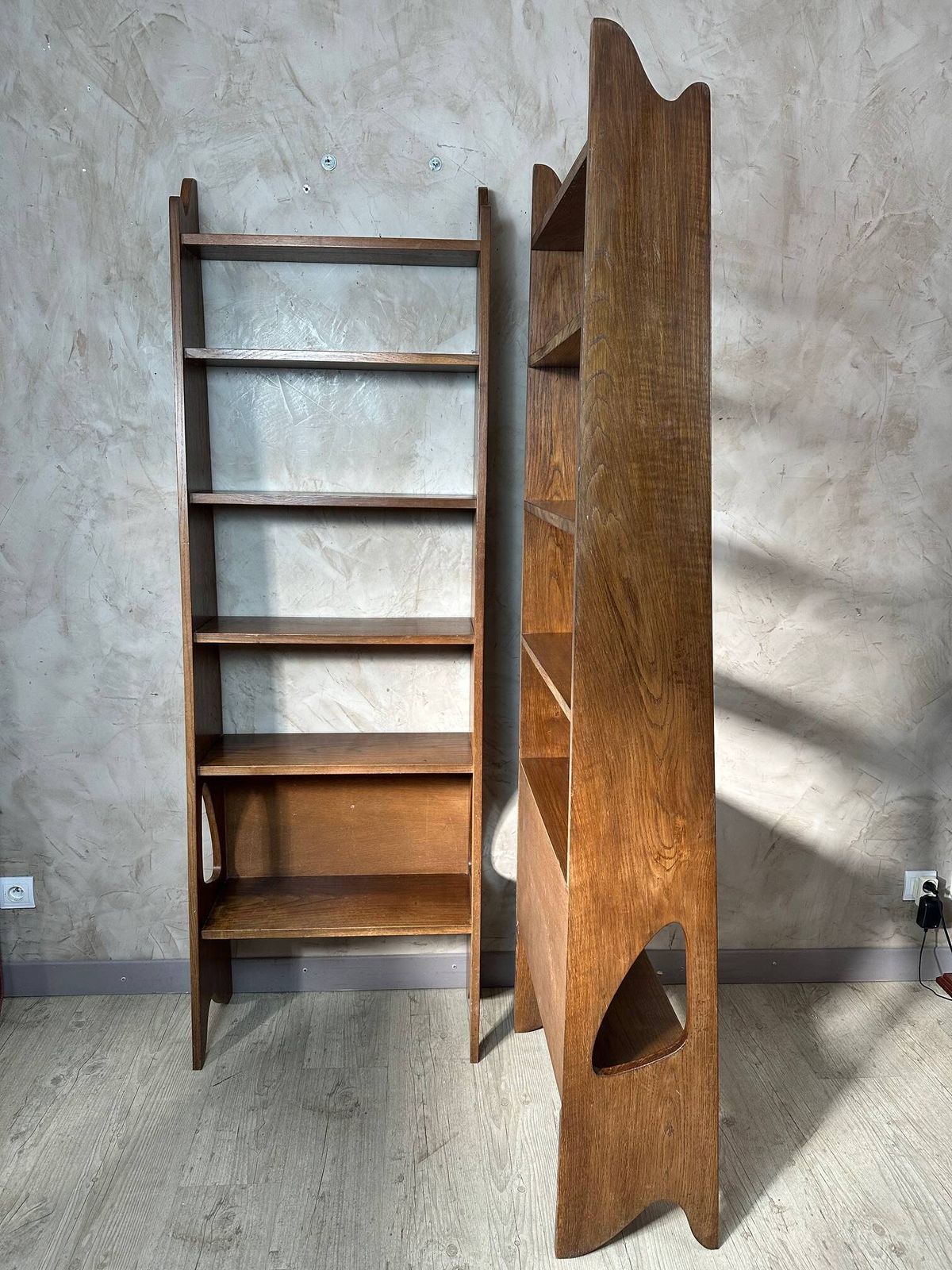 Pair Of Oak Shelves, 1950s, Modernist photo 1673.0