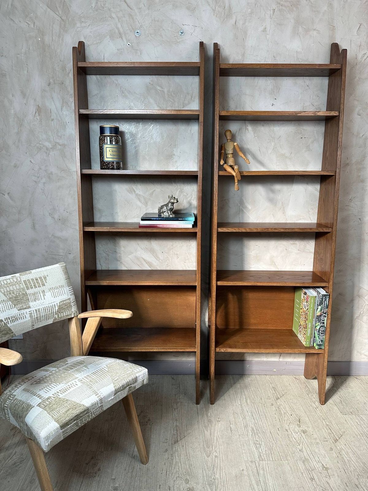 photo for sale Pair Of Oak Shelves, 1950s, Modernist