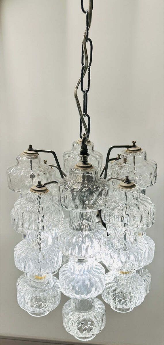 1960s Italian Murano Dumbbell Murano Clustered Glass Chandelier By Venini photo 665.0