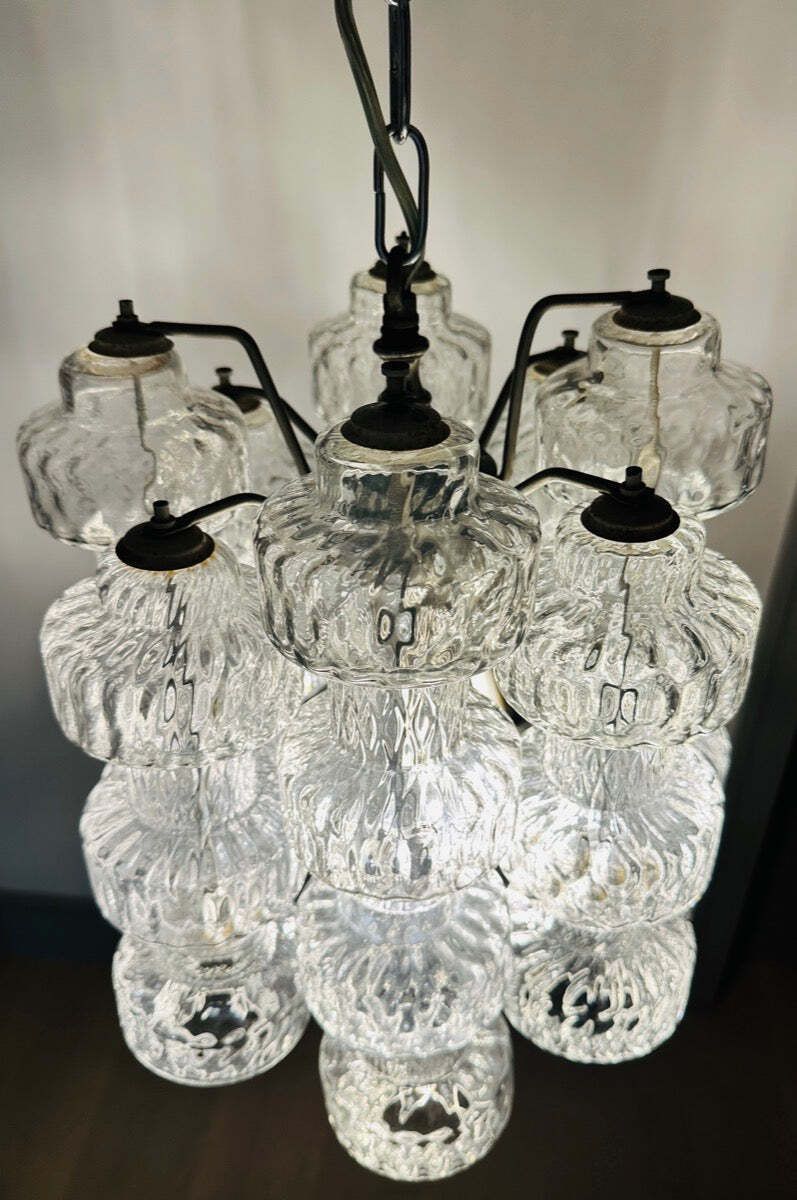 1960s Italian Murano Dumbbell Murano Clustered Glass Chandelier By Venini photo vinterior