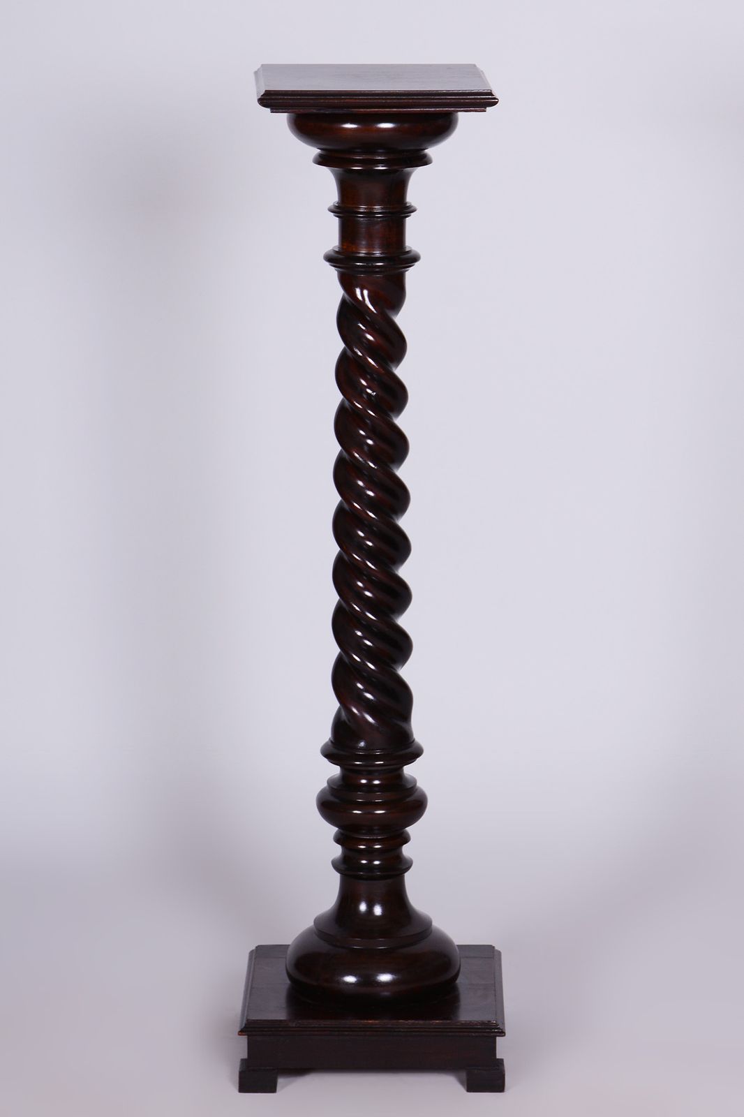 Restored Biedermeier Pedestal, Stained Walnut, Revived Polish, Austria, 1840s photo furniture