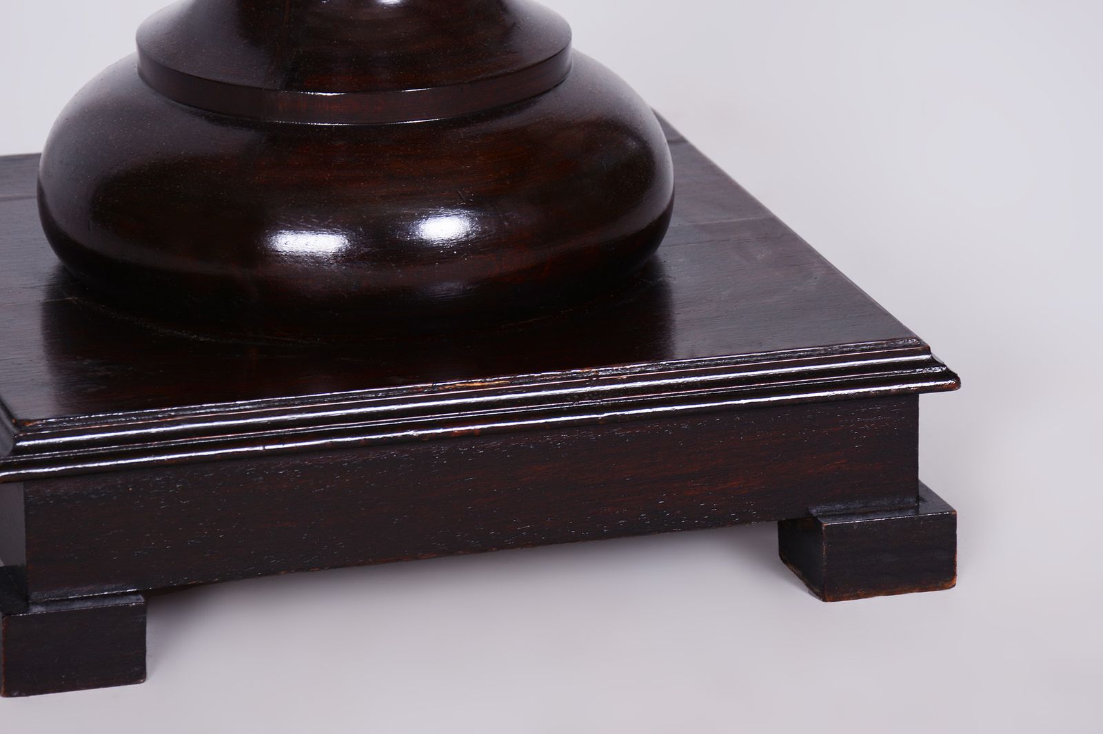 Restored Biedermeier Pedestal, Stained Walnut, Revived Polish, Austria, 1840s photo for sale