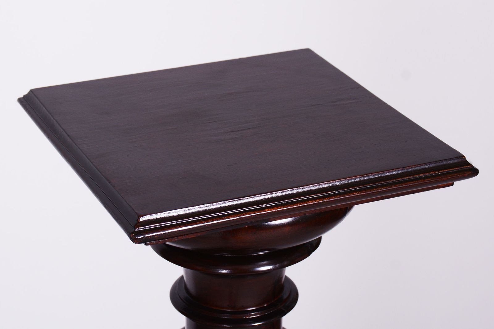 Restored Biedermeier Pedestal, Stained Walnut, Revived Polish, Austria, 1840s photo 1150.0