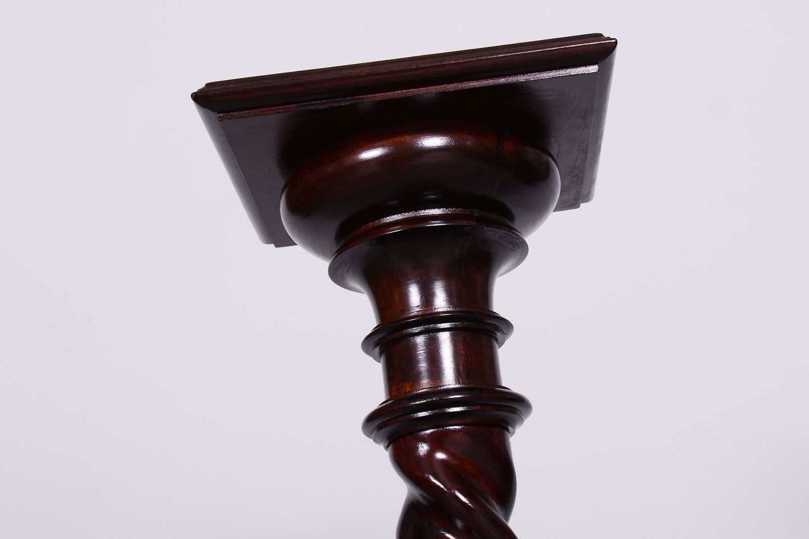 Restored Biedermeier Pedestal, Stained Walnut, Revived Polish, Austria, 1840s photo vinterior