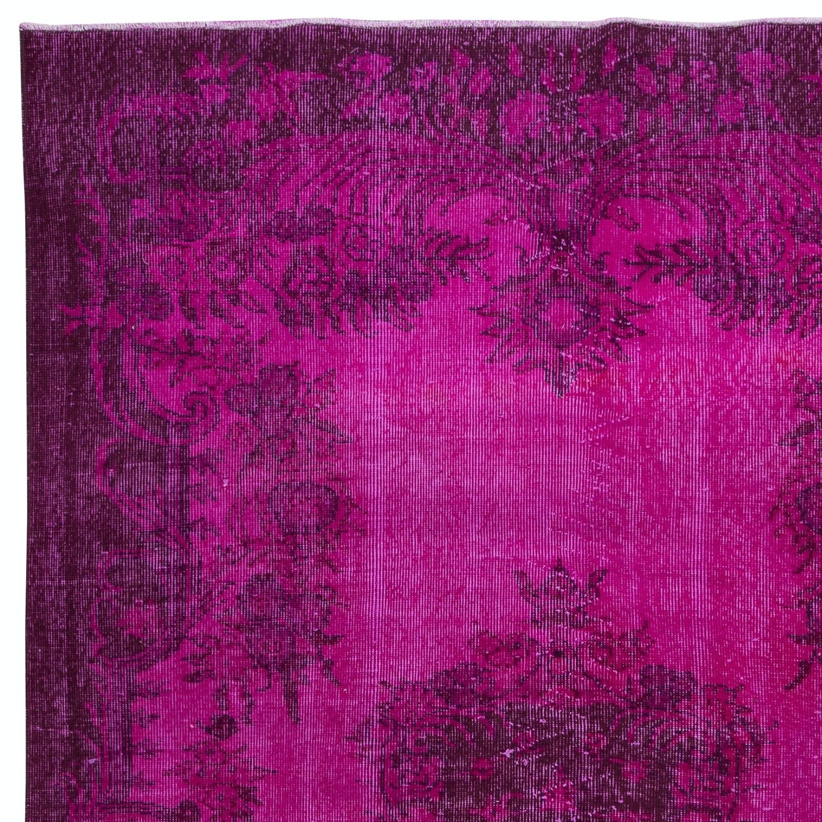 5.7x9.2 Ft Aubusson Inspired Pink Rug For Modern Interiors, Handmade In Turkey photo Textiles
