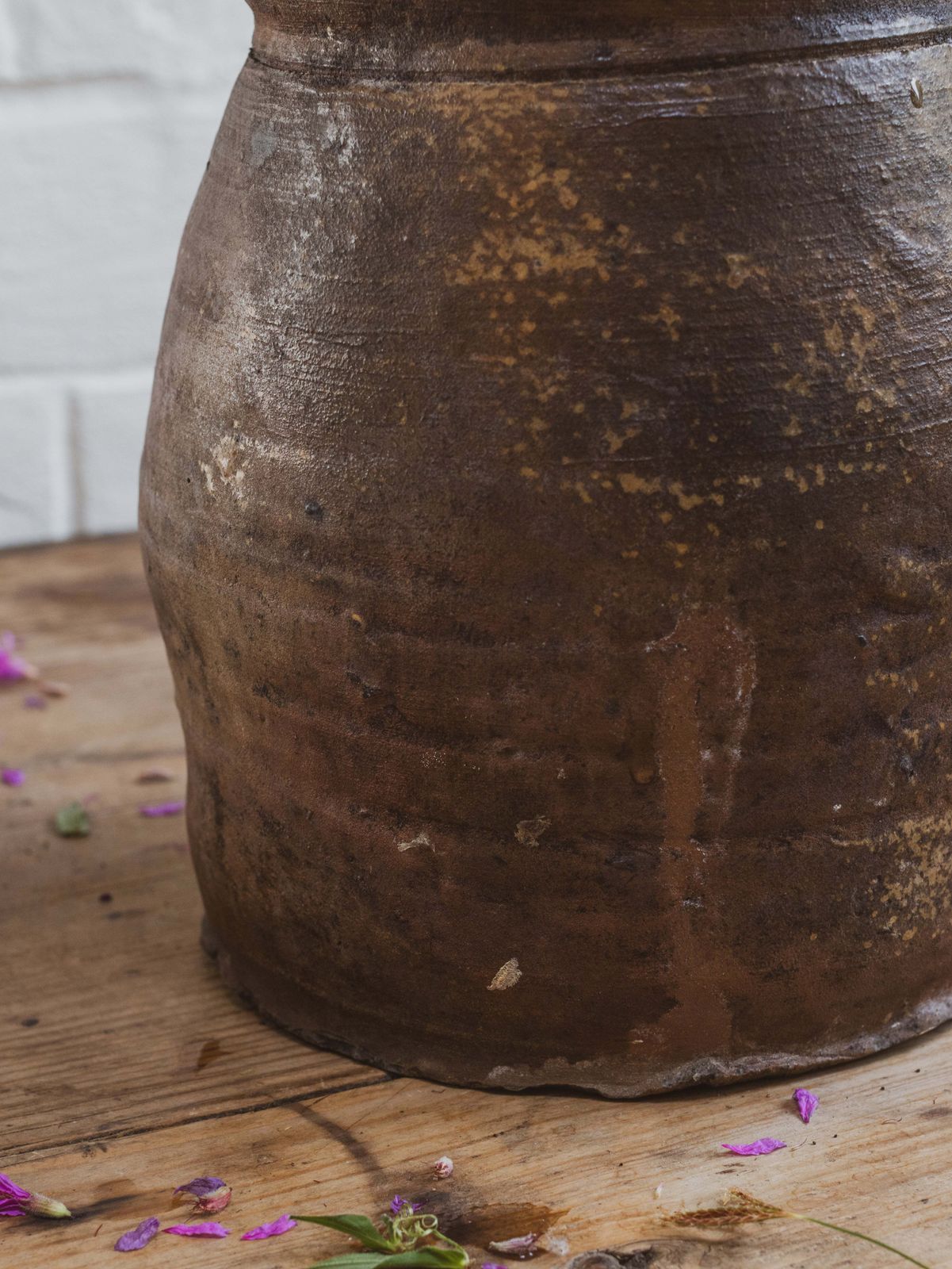 photo furniture Large Antique French Stoneware Jug Pitcher
