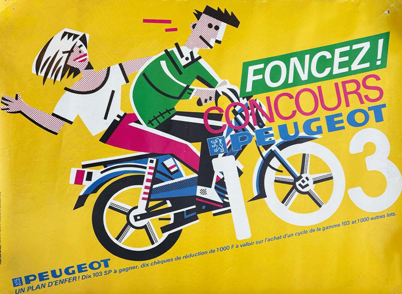 Peugeot Bike 103 Original Vintage Poster